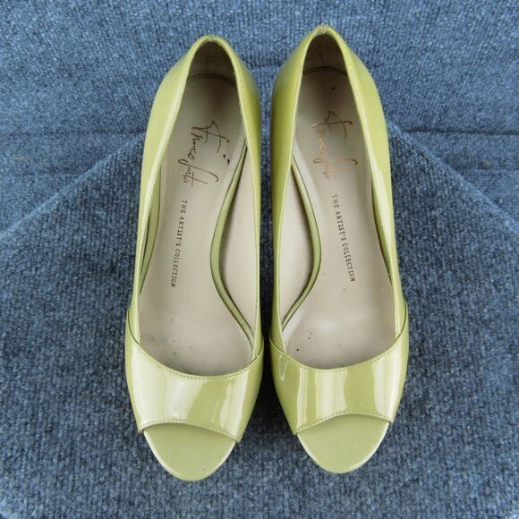 Franco Sarto Zabrina Women Platform Heel Shoes Beige Patent Leather Size 8 Med - Picture 3 of 10